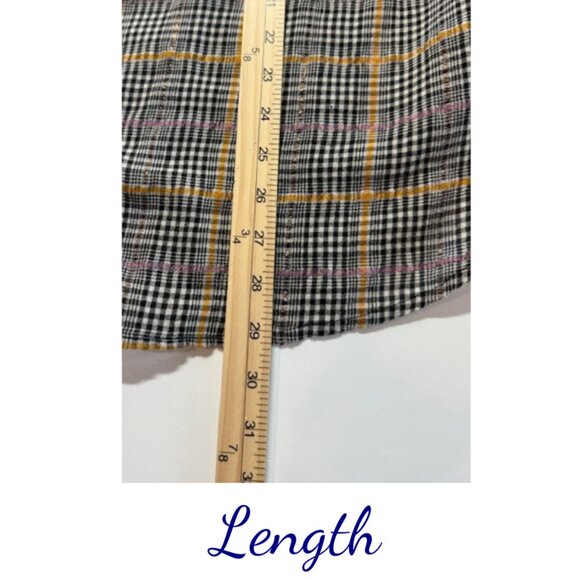 Free People Women’s Oversized Plaid Button-Down Boho Chic Top Size Large - Picture 5 of 5